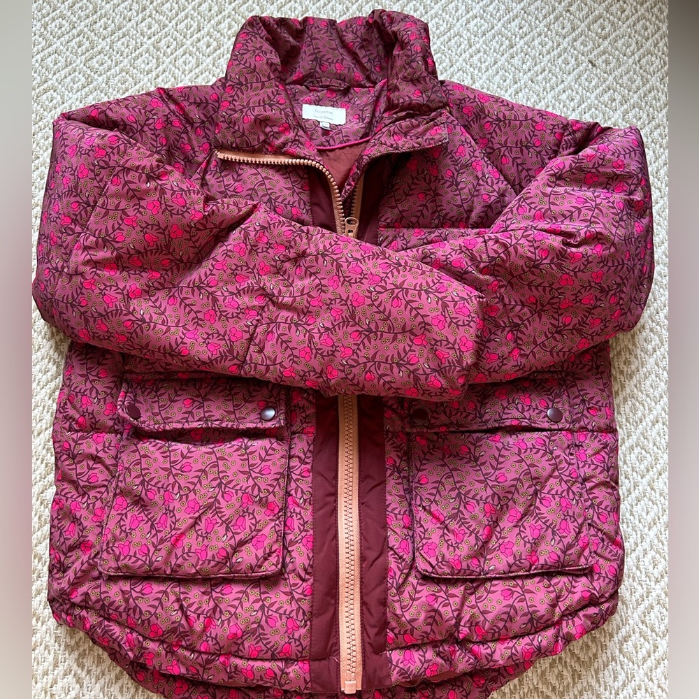 Nümph Women's Pink Floral Puffer Jacket